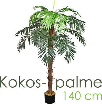 Image de Cocotier Palmier Plante Arbre Artificielle Artificiel Plastique 140 cm Decovego