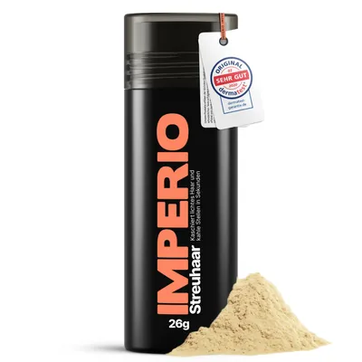Produktbild von IMPERIO Streuhaar zur Haarverdichtung & vollem Haar in Sekunden. Schütthaar für einen authentischen Look. In Premium Friseurqualität - 26g (hellblond)