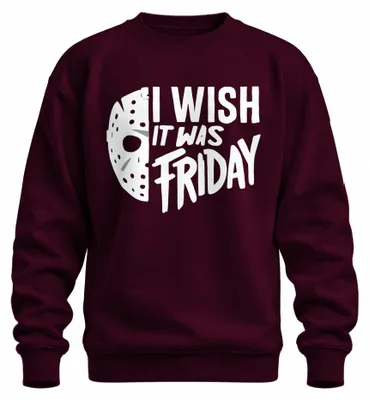 Obrázek produktu pro Freitag13 Grusel Halloween Uni mikina s kapucí, vínová, M