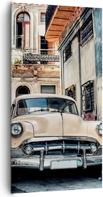 Produktbild von Bild auf Leinwand - Leinwandbild - Einteilig - Kubanisch Auto Mietshäuser - 65x120cm - Wand Bild - Wanddeko - Wandbilder - Leinwanddruck - Bilder - Wanddekoration - Leinwand bilder - PA65x120-4413