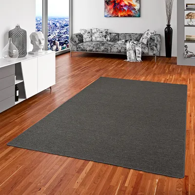 Produktbild von Teppich Bentzon Flachgewebe Anthrazit, Größe:400x400 cm