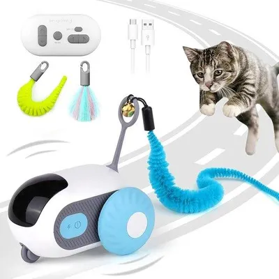 Produktbild von Elektrisches Katzenspielzeug mit Fernbedienung - Interaktives intelligentes Ball für Katzen - 2-Modi-Tier Spielzeug - Katzen Geschenk blau