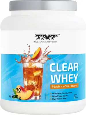 Produktbild von TNT Clear Whey Protein Shake Isolate lecker(er) wie ein Eistee 900g Peach Ice Tea