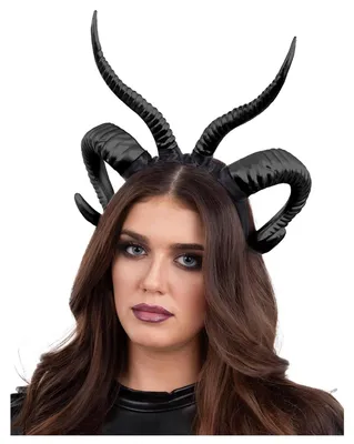 Productafbeelding van Smiffys - Hoofdband met dubbele demonhoorns, model SM1265 (one size) (zwart)