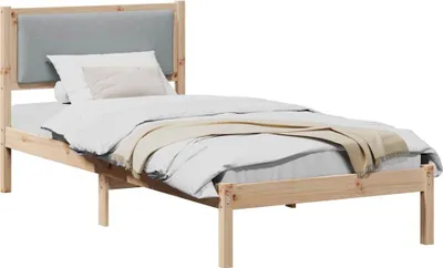 Obrázek produktu pro Rám postele Světle šedá 100 x 200 cm Masivní borové dřevo