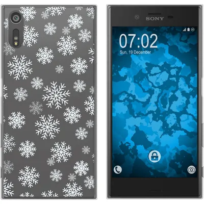 Produktbild von PhoneNatic Case kompatibel mit Sony Xperia XZs Silikon-Hülle X Mas Weihnachten Schneeflocken M2