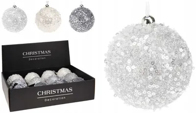Productafbeelding van Kerstbal met glitter, 8 cm