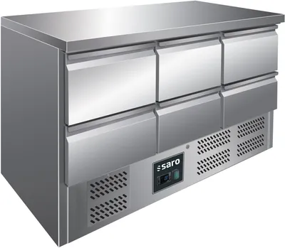 Immagine prodotto di Banco refrigerato Saro con cassetti, modello Vivia S 903, piano in acciaio inox - 6 x 1/2 Gn