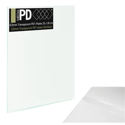 Produktbild von PET Platte Transparent 25x30cm 0,5mm – Durchsichtige Kunststoffplatte Bastelglas Modellbau Folie Flexibel