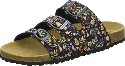 Produktbild von Alyssa Damen-Pantolette mit Tieffußbett Schwarz-Mehrfarbig, Farbe:schwarz, EU Größe:42