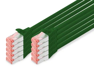 Image de DIGITUS DK-1644030-G-10 DIGITUS Patchcable Cat. 6, S/FTP, 3,0 m, grün, 10er