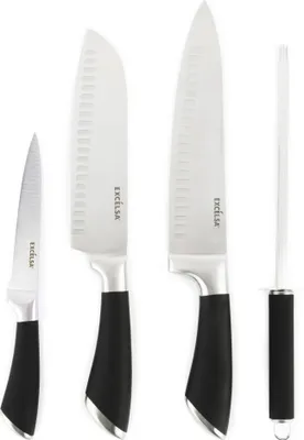 Image de Excelsa set de 4 couteaux Soul Cook acier noir et argent