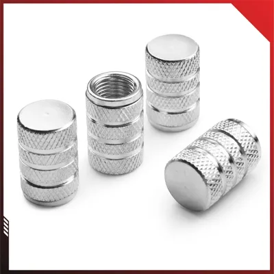 Produktbild von Pitlane Performance® Alu Ventilkappen 4 Stück Ventildeckel; Aluminium Auto-Reifen Schrader-Ventil Ventilabdeckung Aluminium 4er Set Farbe: Silber