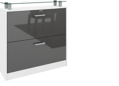 Produktbild von Schuhschrank "Finn" weiß-graphit-glänzend