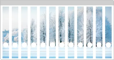 Produktbild von Wallario Ordnerrücken Sticker, selbstklebend für schmale Ordner, 12 Stück, Motiv Verschneite Bäume in einer Winterlandschaft