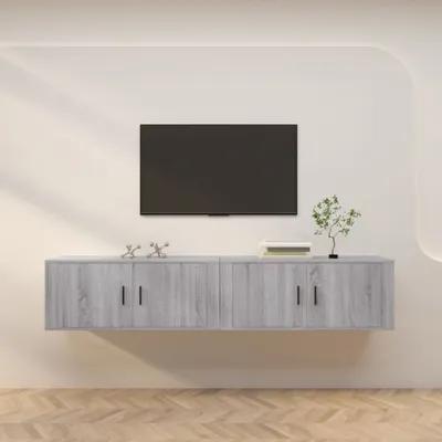 Produktbild von The Living Store TV-Wandschränke 2 Stk. Grau Sonoma 100x34,5x40 cm