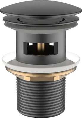 Produktbild von Avapax | Abflussstopfen Click Clack - Gun Metal Matt - Mit Überlauf - Langlebig - Minimalistisches Design