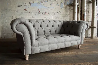 Produktbild von Chesterfield Design Luxus Polster Sofa Couch Sitz Garnitur Leder Textil Neu #083