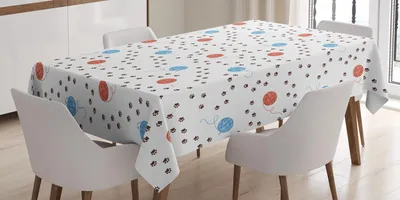 Immagine prodotto di ABAKUHAUS Tovaglia con gatti, impronte di zampe di gattini, fili intrecciati, animale domestico giocoso e carino, 140 x 240 cm, azzurro, marrone, rosso corallo