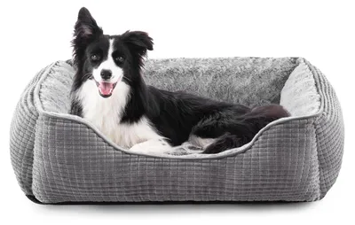Orthopädisches Hundebett, 76×61×23 cm, grau, waschbar