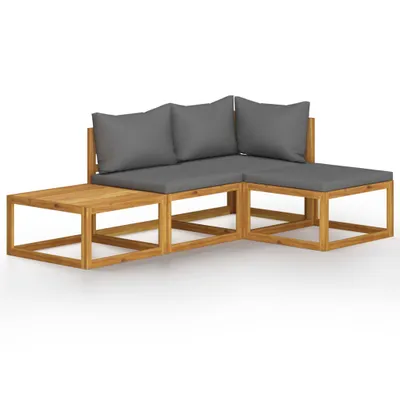 Immagine prodotto di vidaXL Set da giardino 4 pezzi con cuscini in legno massello di acacia