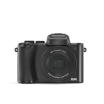 Produktbild von 8K Vlog-Kamera für YouTube & Streaming | 48 MP SONY Sensor | WLAN | Touch-Menü | LED-Videolicht | Blitz | Komplett-Set mit Zubehör