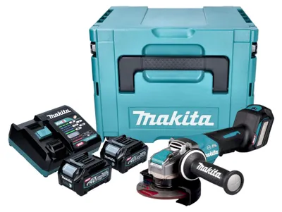 Productafbeelding van Makita GA 044 GD201 Accu haakse slijper 40 V max. 125 mm X-LOCK Brushless + 2x accu 2,5 Ah + lader + Makpac