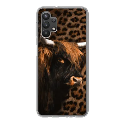 Produktbild von MuchoWow® Handyhülle Schutzhülle Hülle für Samsung Galaxy A32 5G Schottischer Highlander - Pelz - Pantherdruck Silikon Softcase Handy Hülle - Softcase
