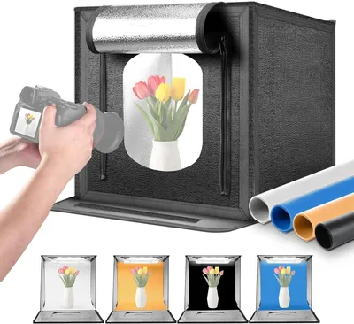 Obrázek produktu pro Skládací fotografické studio – světelný box – fotografická kabina – fototent – 60 x 60 x 60 cm