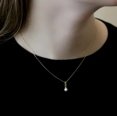 Produktbild von New Bling Goud 9NBG-0014 14 Karaat Gouden Collier met Hanger - parel - Goud