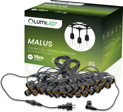 Obrázek produktu pro MALUS Outdoor Garten Girlande Lichterkette 15m 30x E27 Lumiled