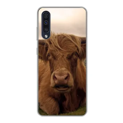 Produktbild von MuchoWow® Handyhülle Schutzhülle Hülle für Samsung Galaxy A30s Schottischer Highlander - Tiere - Berg Silikon Softcase Handy Hülle - Karteninhaber