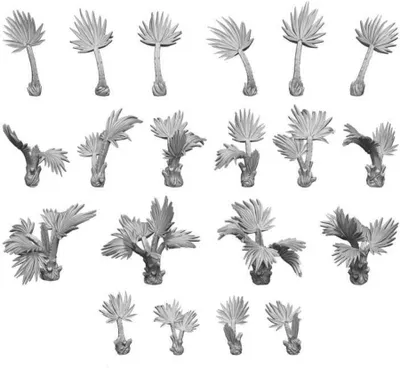 Produktbild von Green Stuff World - 3D-Druckset Resin, Fächerpalmen 1/48