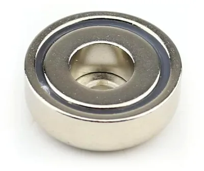 Produktbild von 20 Neodym Topfmagnete mit Zylinder-Bohrung Ø20x7 mm N35 - Haftkraft 7,5 kg / 75 N