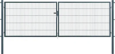 Produktbild von Arvotec Gartentor BxH 400x100 cm mit Schließzylinder und Zaunanschluss Anthrazit Gitterzauntor Stabmattentor Doppeltor Doppelstabmattentor Gartentür