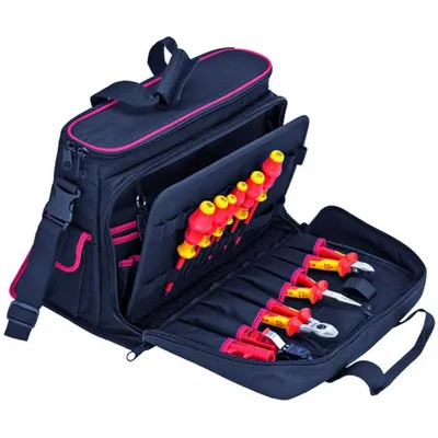 Produktbild von Werkzeugtasche Elektro, 11teilig, 1Zangen, 2xKabSchneid, 2xPH, 4xSchlitz, Schraubendreher, 2xKabelschneider, 00 21 10 V01