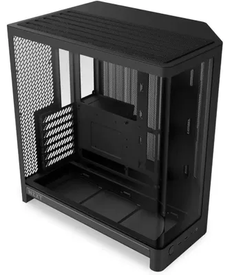 Immagine prodotto di NZXT H6 Flow 2026: Case per PC da gaming ATX, design a doppia camera, colore nero, con pannello laterale in vetro