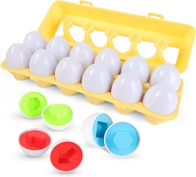 Produktbild von Montessori Spiel Matching Kunststoff Eier, Formen und Farben, Lernspielzeug, ab 3 Jahren