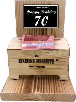 Produktbild von Happy Birthday 70 - Eiserne Reserve Geldbox - Geburtstag Geldgeschenk - Geld verschenken