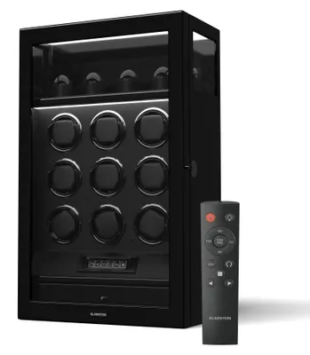 Obrázek produktu pro Klarstein SecureTouch natahovač hodinek, 9+4 hodinky, motor Mabuchi, klavírní lak, 41 režimů, zámek, LED diody