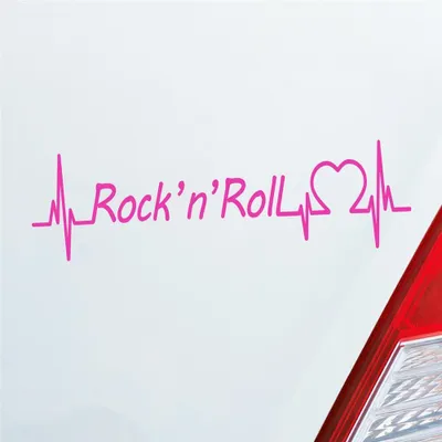 Produktbild von Auto Aufkleber Rock 'n' Roll Puls Herzschlag 20x5,5 cm Pink Sticker Heckscheibenaufkleber