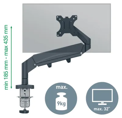 Produktbild von Leitz 64890089, 9 kg, 43,2 cm (17"), 81,3 cm (32"), 75 x 100 mm, Höhenverstellung, Grau