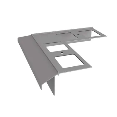 Zdjęcie produktu dla Renoplast Profil okapowy aluminiowy K100R, Do posadzki klejonej na tarasy i balkony, Kąt zewnętrzny 90°, Szary