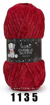 Produktbild von LEAMI Chenille Glitter (100g / 120m) 1135 beere