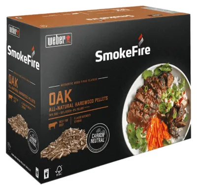Image de Granulés de bois de chêne Weber 100 % naturels – 8 kg