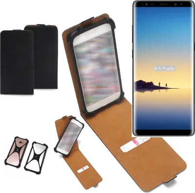 Produktbild von K-S-Trade Handyhülle Schutzhülle kompatibel mit Samsung Galaxy Note 8 Duos Case Cover Flip Style Bumper schwarz 1x
