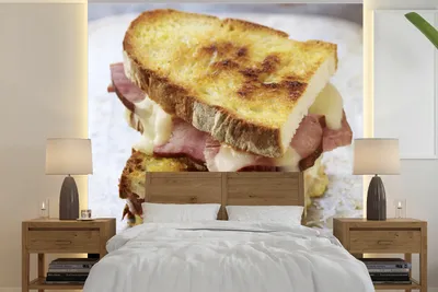 Produktbild von MuchoWow® Fototapete für Wohnzimmer oder Schlafzimmer Wandtapete Vinyl Motivtapete Turm der Sandwiches - 300x300 cm - Wanddekoration