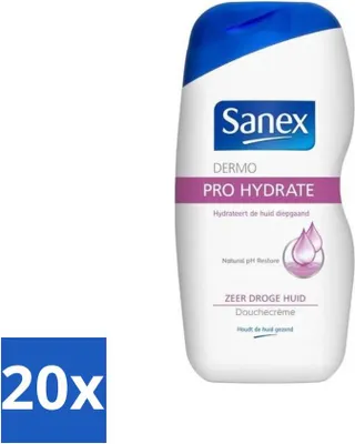 Produktbild von Sanex Dermo Pro Feuchtigkeitsspendende Duschcreme – Für sehr trockene Haut – 500 ml - Vorteilspack - 20 Stücke