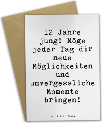 Produktbild von Mr. & Mrs. Panda Glückwunschkarte Spruch 12. Geburtstag - Weiß - Geschenk, neue Möglichkeiten, Meilenstein, Kindergeburtstag, Geburtstagsfeier, weihnachtskarten