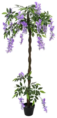 Obrázok produktu pre vidaXL Umelý strom s fialovými kvetmi 80 x 18 x 160 cm